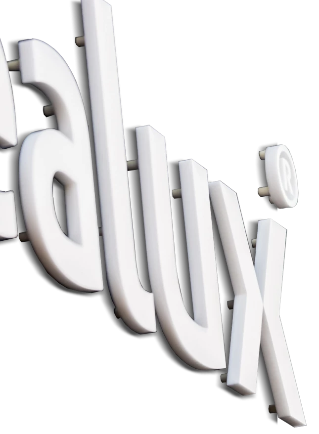 Lettres relief sur plots